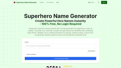 Superhero Name Generator - Professional AI tool for Content Creation