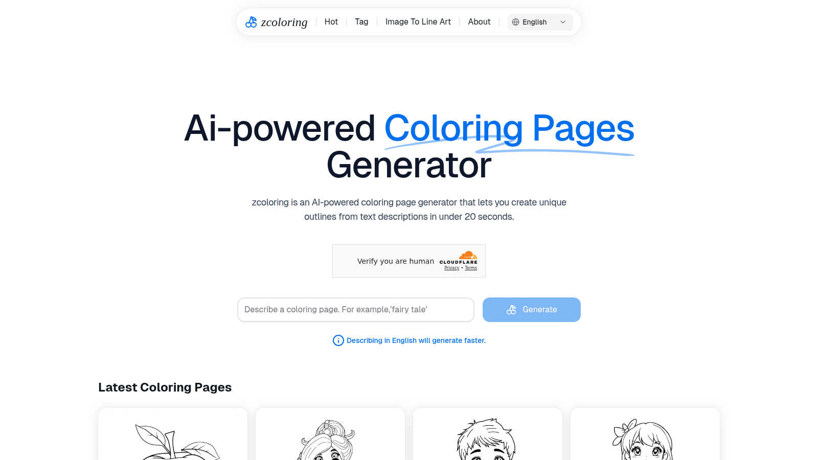 ZColoring application interface and features