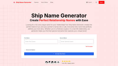 Ship Name Generator - Professional AI tool for Dating