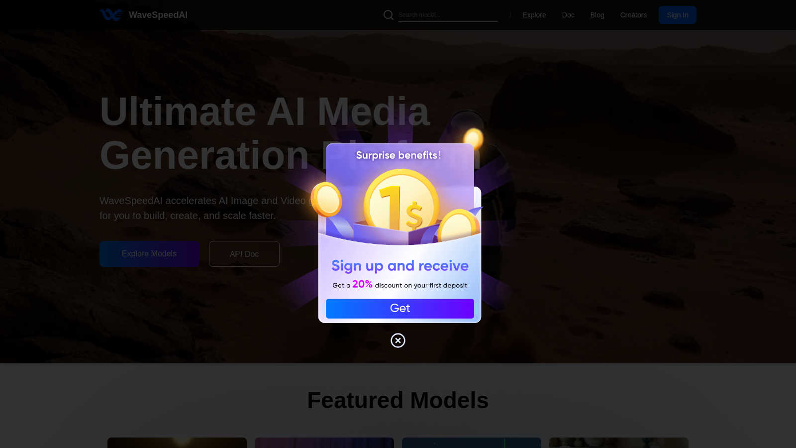 WaveSpeedAI application interface and features