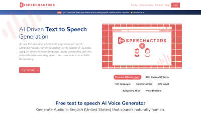 Speechactors - Professional AI tool for Audio & Music