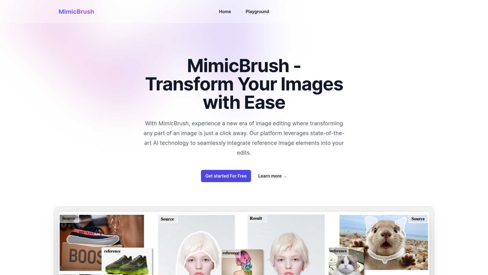 MimicBrush application interface and features