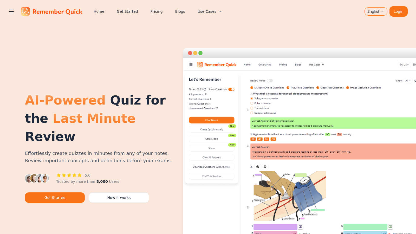 Remember Quick application interface and features