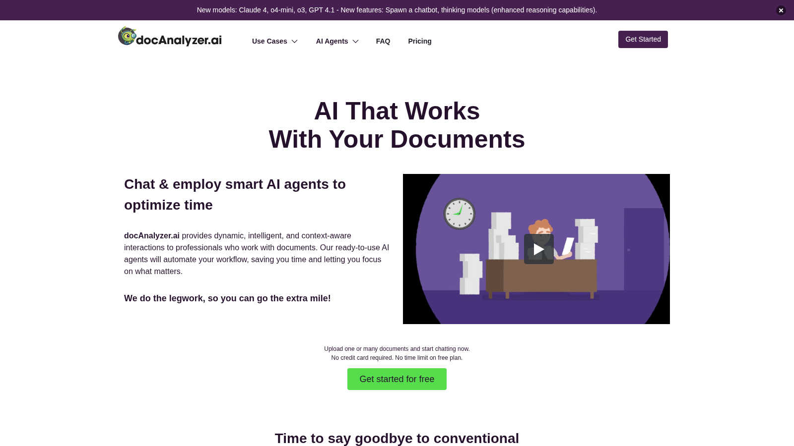 docAnalyzer.ai application interface and features