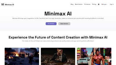 Minimax AI - Professional AI tool for Content Creation