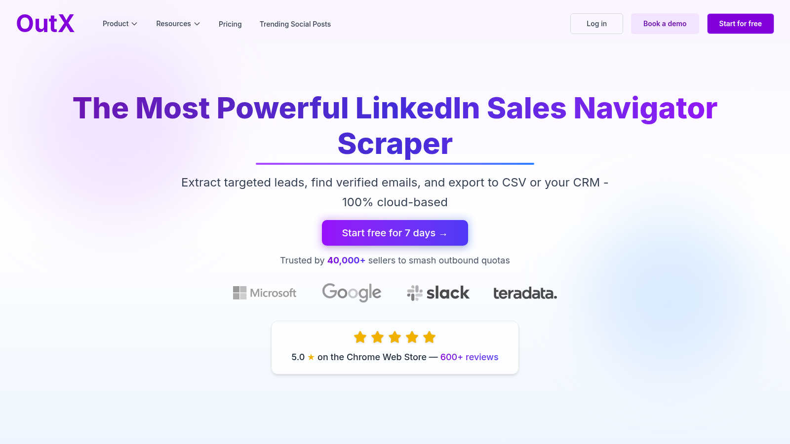 OutX.ai – LinkedIn Sales Navigator Scraper. application interface and features