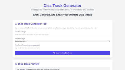 Diss Track Generator - Professional AI tool for Audio & Music