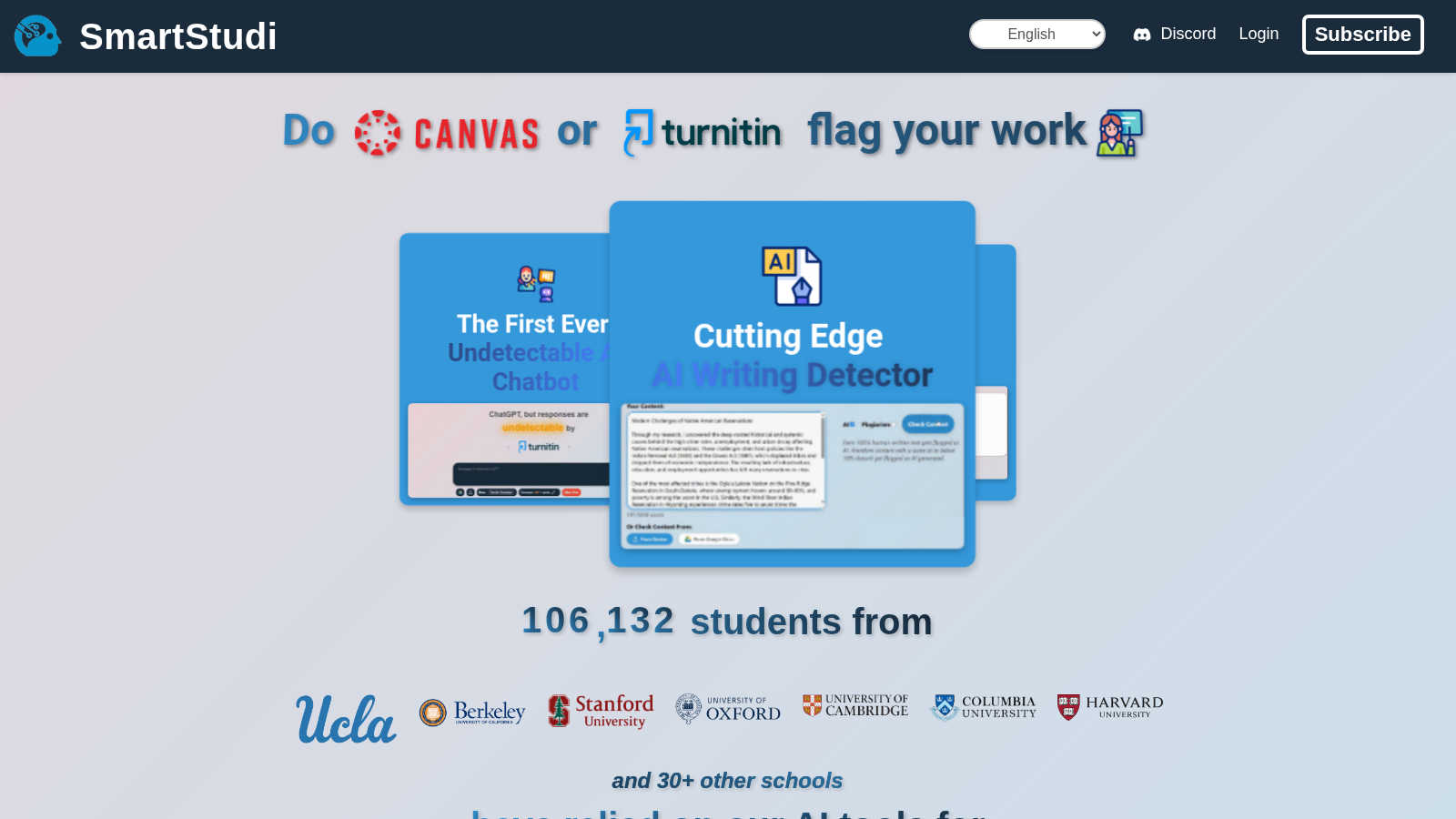 SmartStudi.com application interface and features
