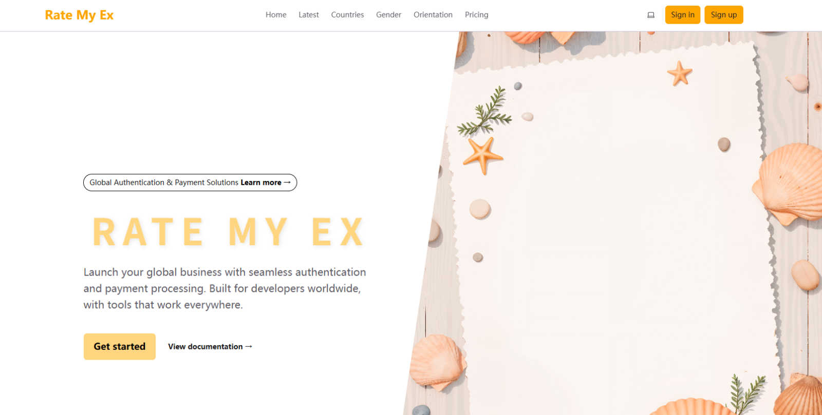 Rate my ex application interface and features