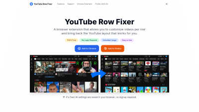 YouTube Row Fixer - Professional AI tool for Productivity & Management