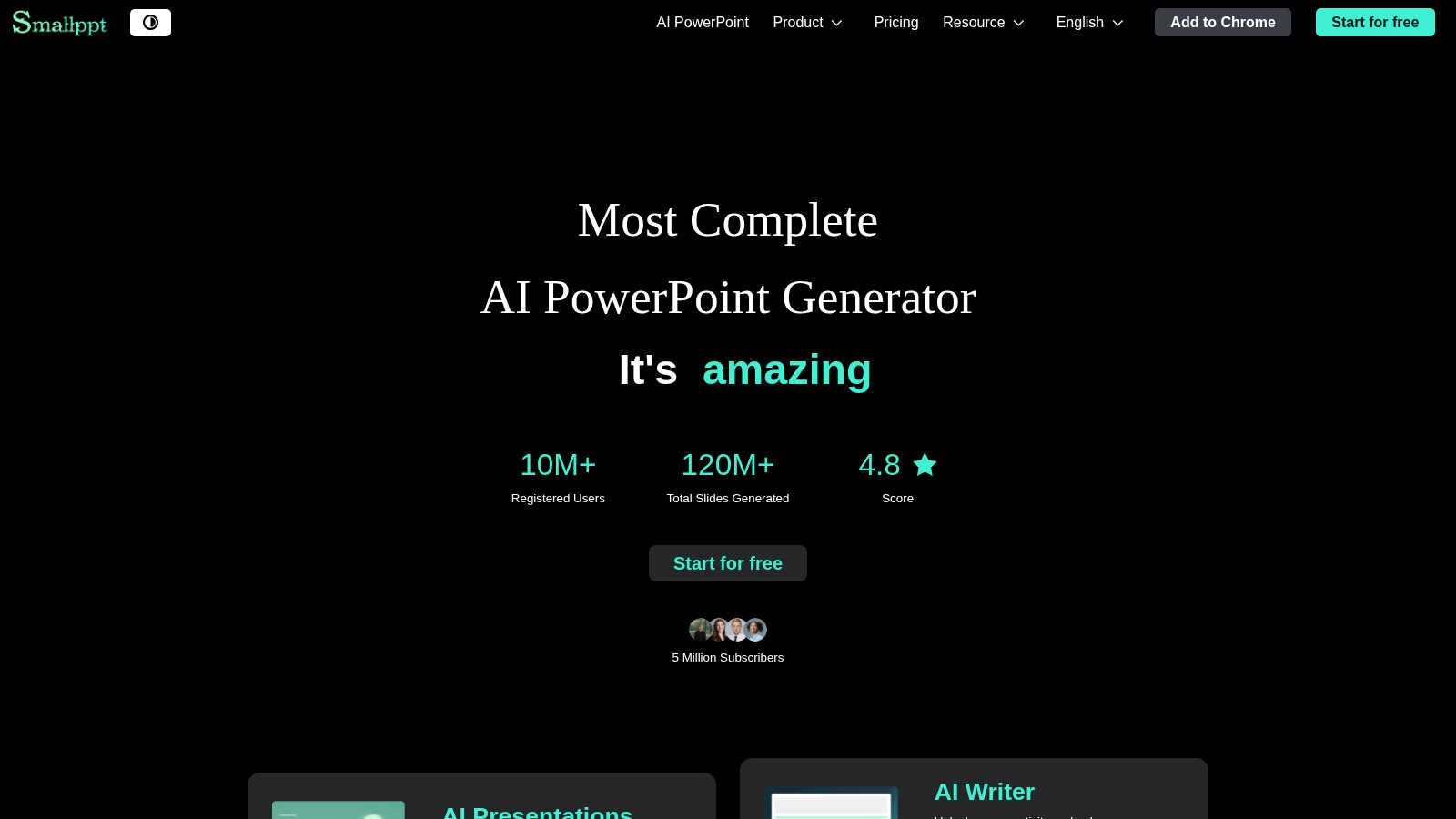 Smallppt application interface and features