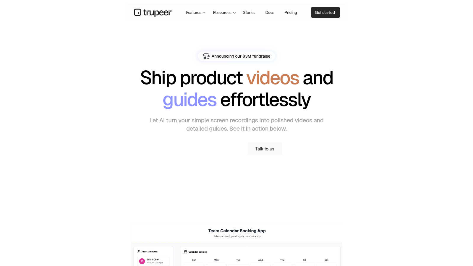 Trupeer application interface and features