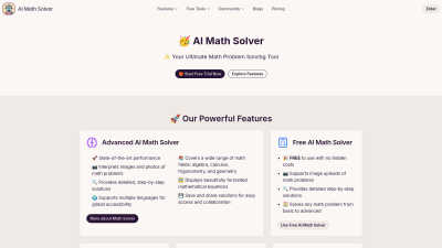 AI Math Solver - Professional AI tool for Education & Learning