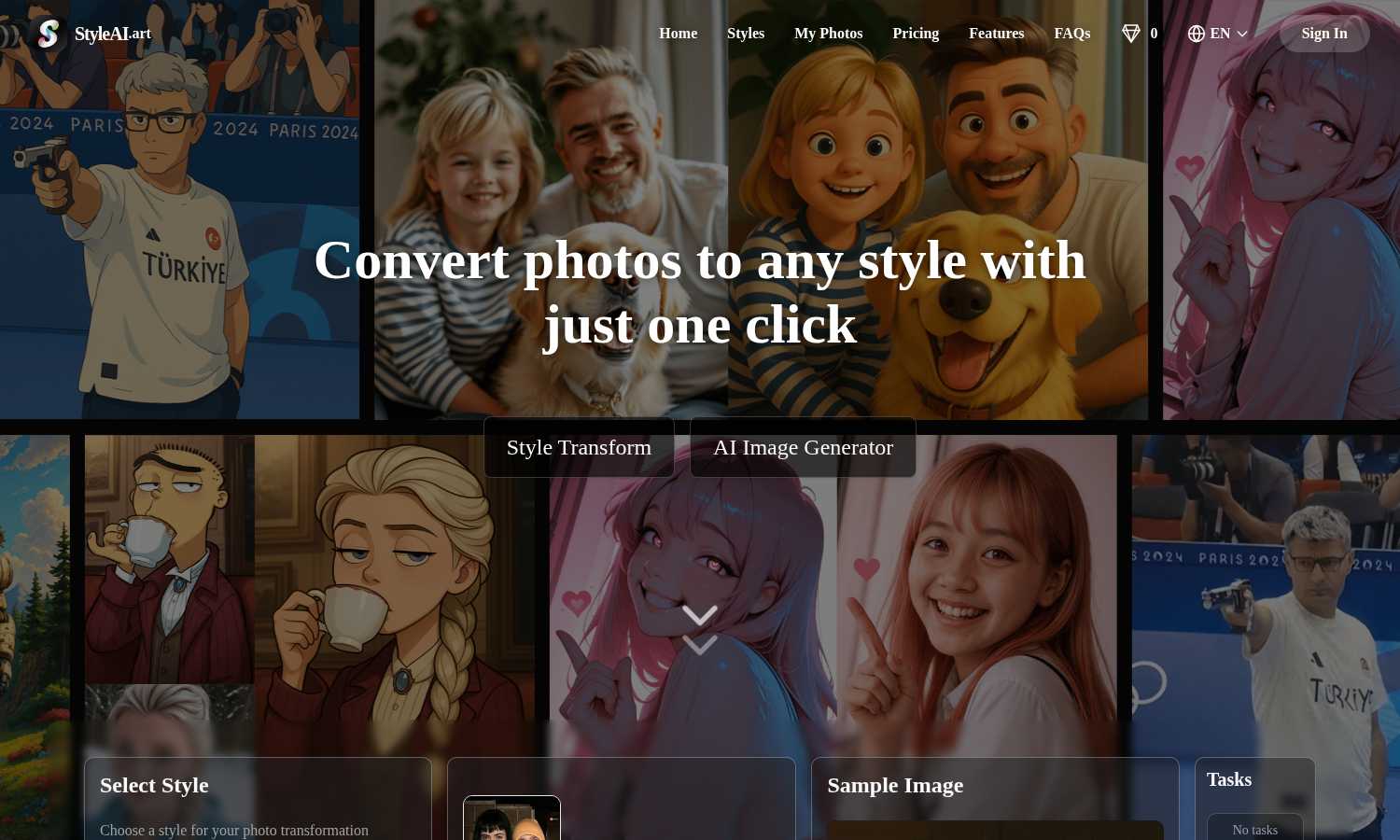 Style AI application interface and features