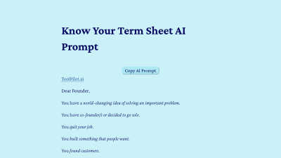 Know Your Term Sheet - Professional AI tool for Business & Finance