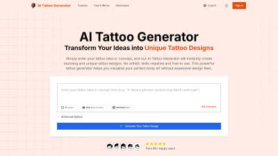 AI Tattoo Generator - Professional AI tool for Generative Art