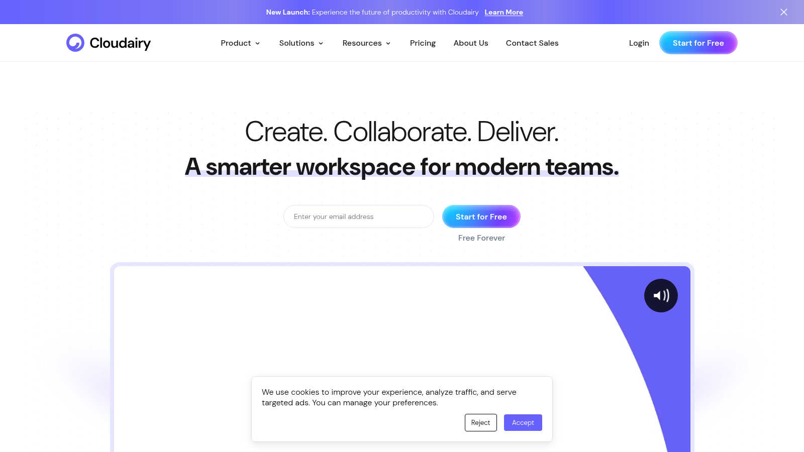 Cloudairy application interface and features