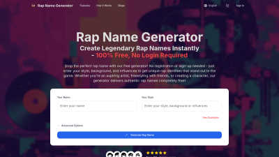 Rap Name Generator - Professional AI tool for Content Creation