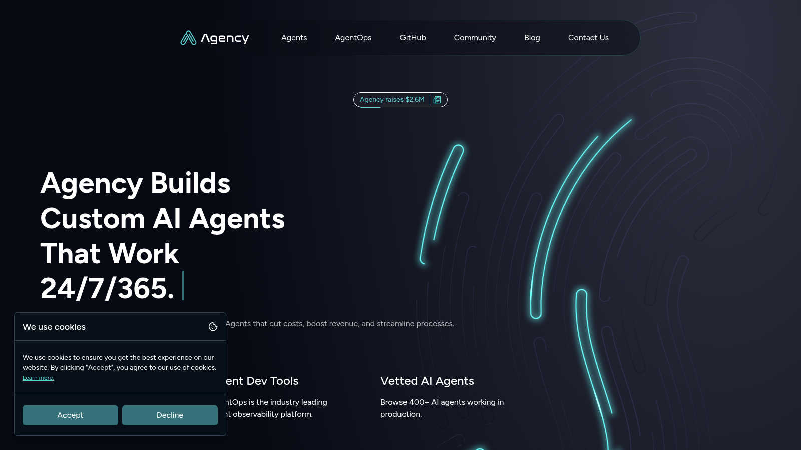 Agency AI application interface and features