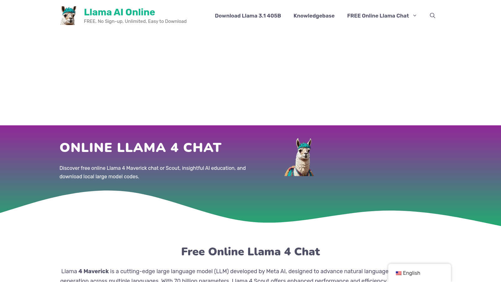 Llama AI Online application interface and features