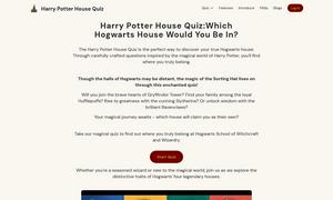 Harry Potter House Quiz Website