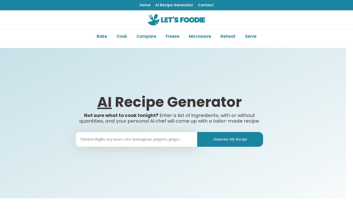 Let's Foodie Website