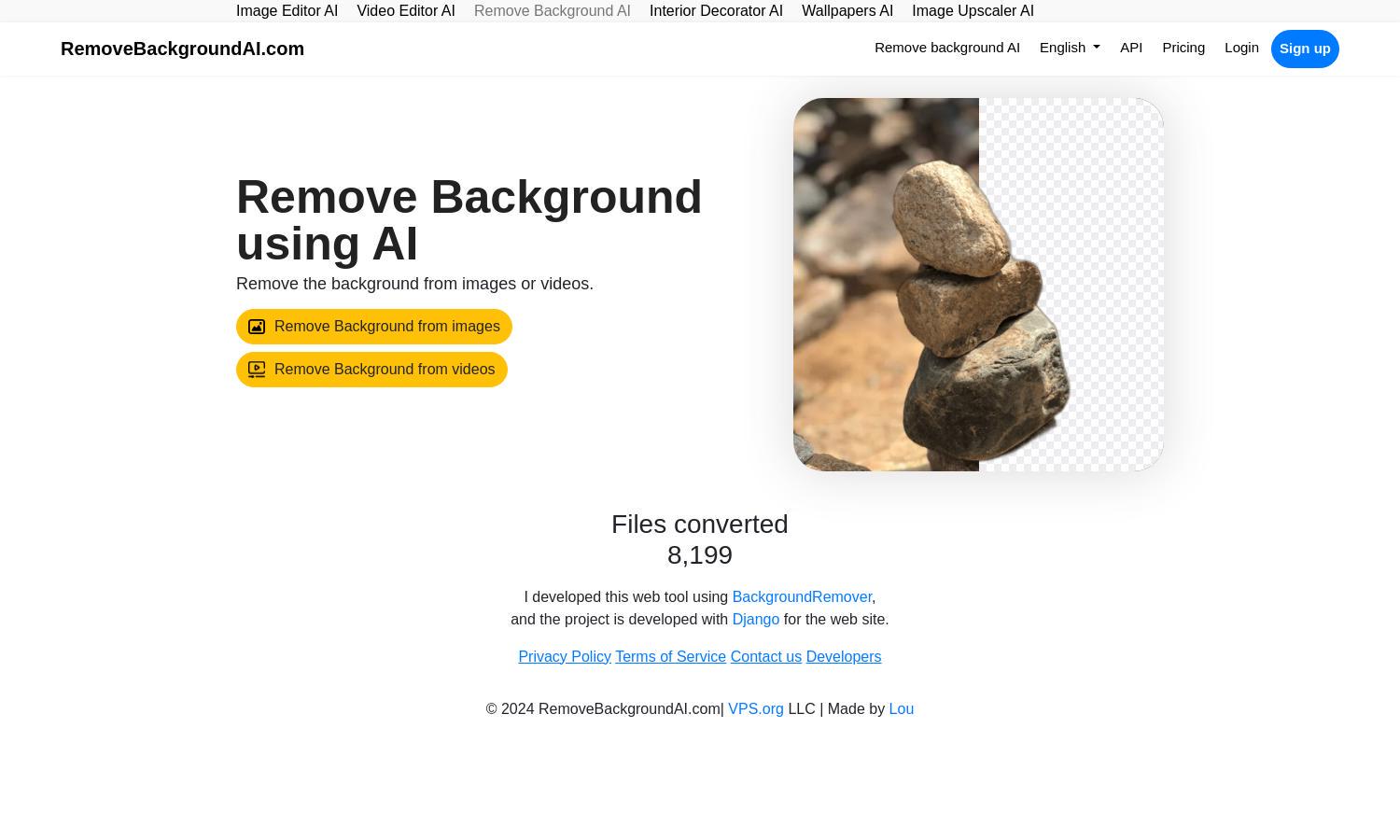 RemoveBackgroundAI.com Website