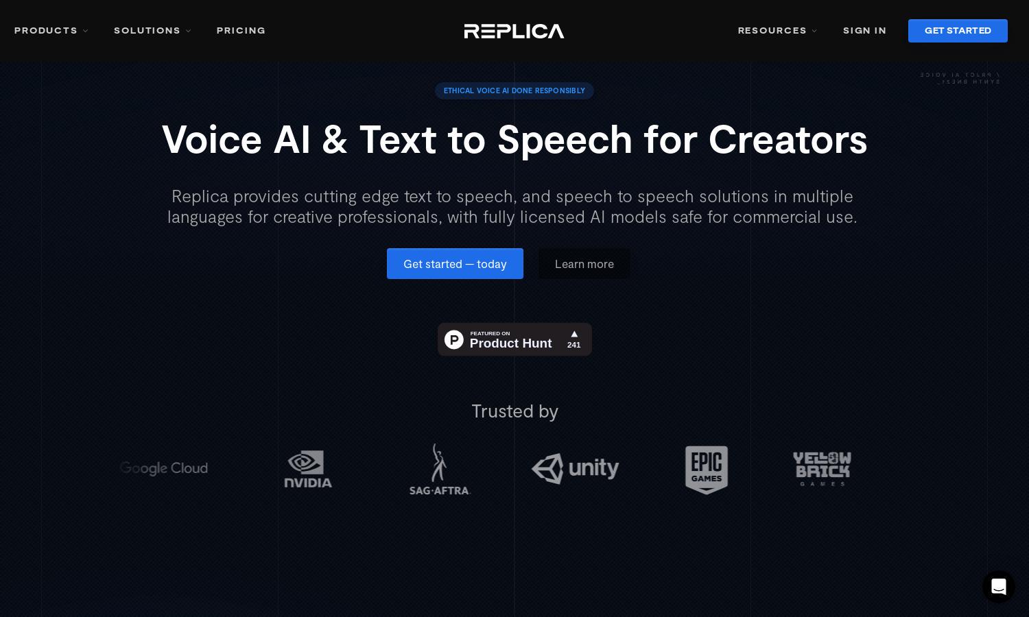 Replica Studios Website