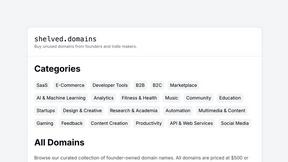 Shelved Domains - product for productivity