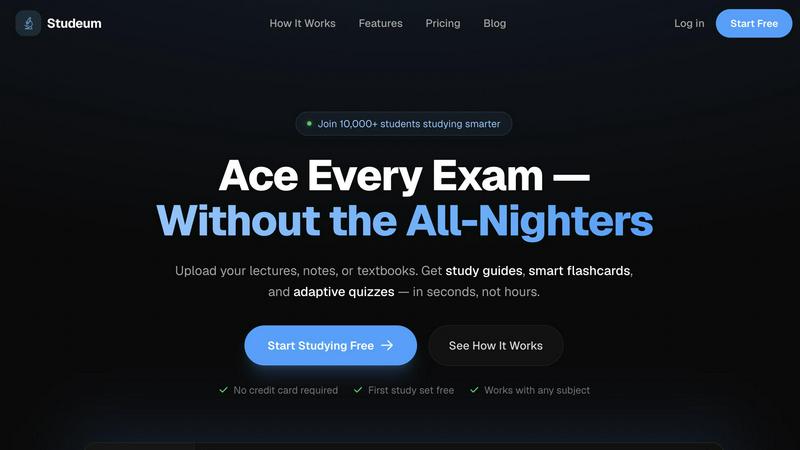 Studeum App application interface and features