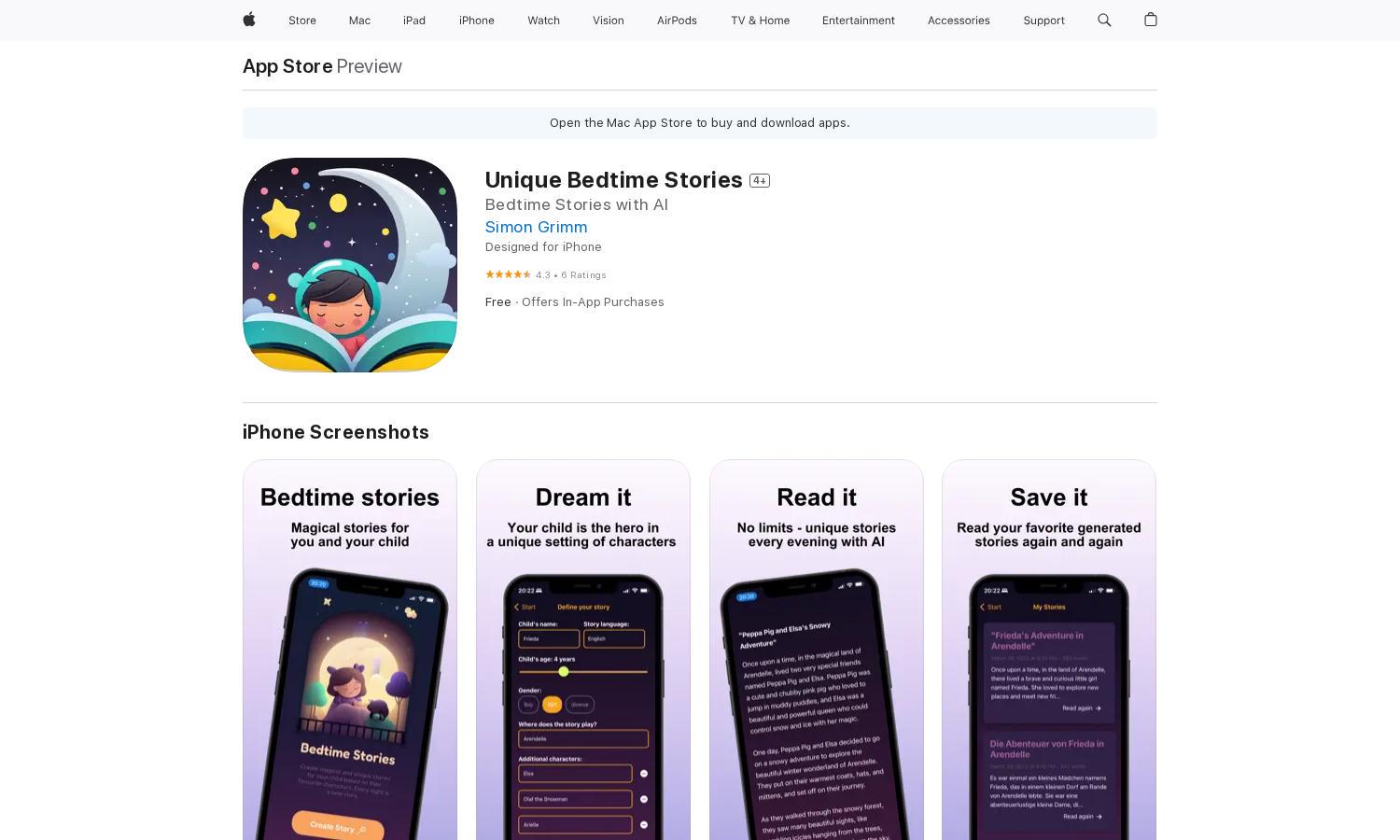 Unique Bedtime Stories Website