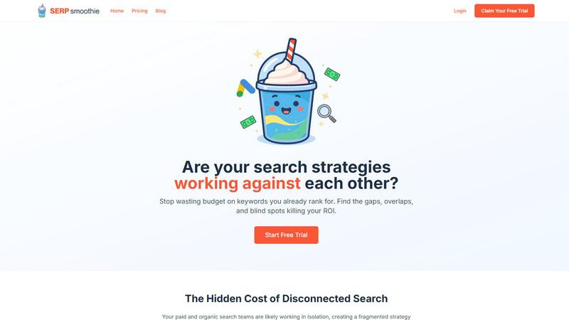 Serp Smoothie application interface and features